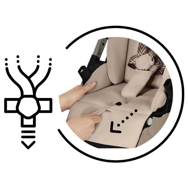 Poussette Naissance et 2e âge Balios S Lux - Nacelle pliable - Beige Amande