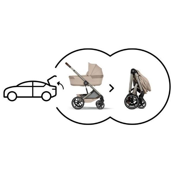 Poussette Naissance et 2e âge Balios S Lux - Nacelle pliable - Beige Amande
