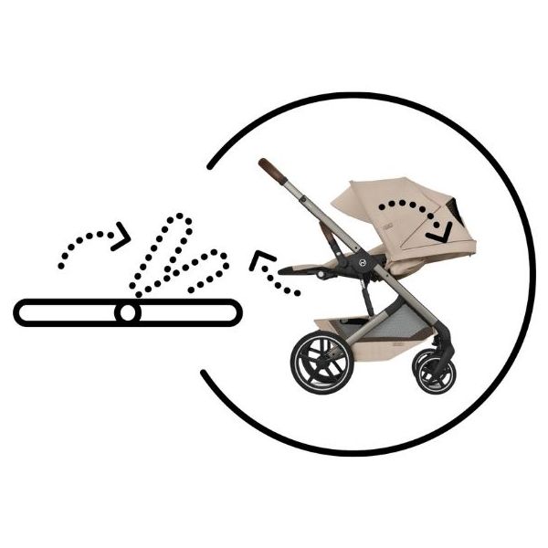 Poussette Naissance et 2e âge Balios S Lux - Nacelle pliable - Beige Amande