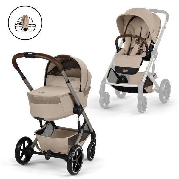 Poussette Naissance et 2e âge Balios S Lux - Nacelle pliable - Beige Amande
