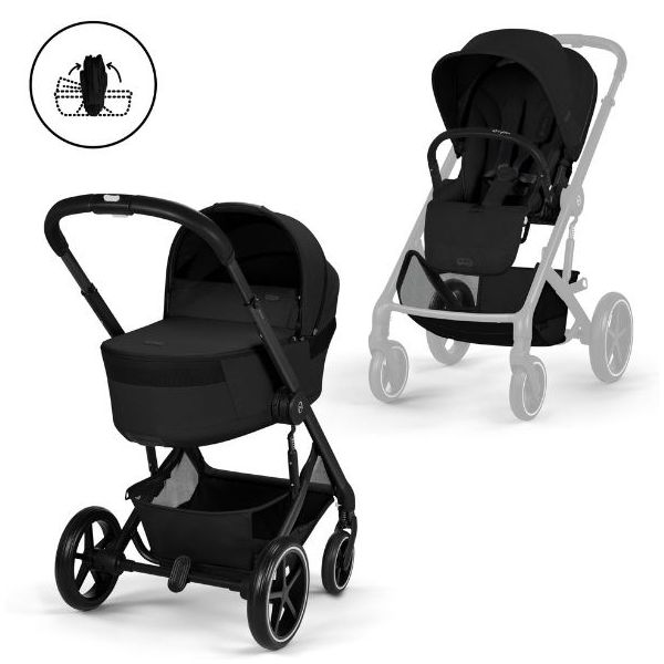 Kinderwagen Balios S Lux mit Liegewanne und Sitz - altbare Liegewanne - Schwarz