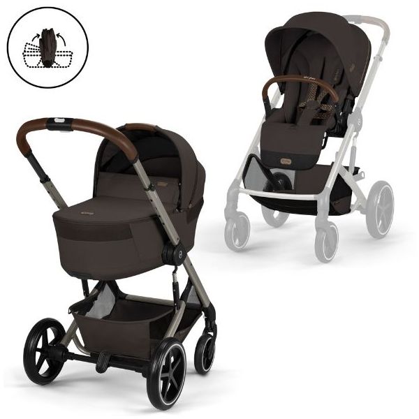 Poussette Naissance et 2e âge Balios S Lux - Nacelle pliable - Marron Chocolat