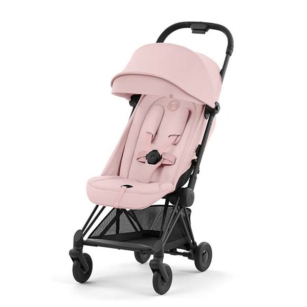 Poussette Compacte Coya - Noir Mat / Rose Pêche