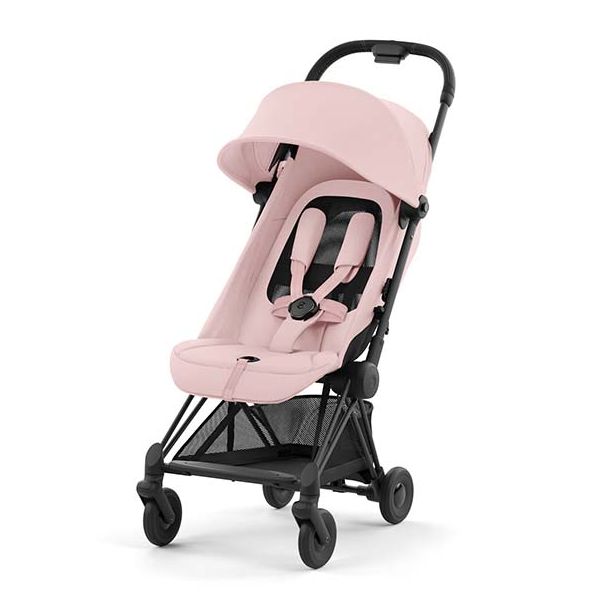 Poussette Compacte Coya - Noir Mat / Rose Pêche