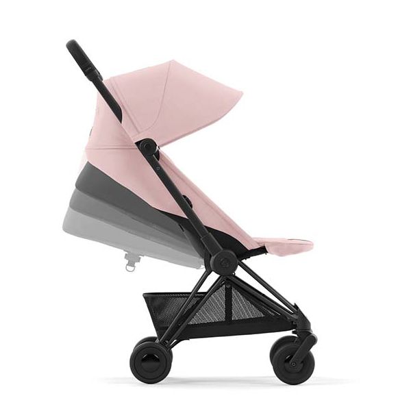 Poussette Compacte Coya - Noir Mat / Rose Pêche