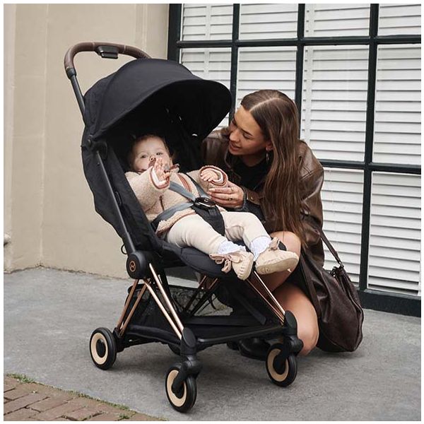 Poussette Compacte Coya - Rosegold / Noir Sépia