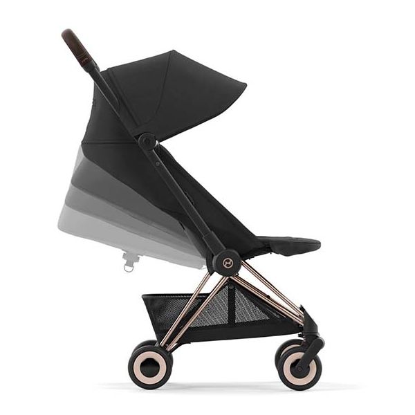 Poussette Compacte Coya - Rosegold / Noir Sépia