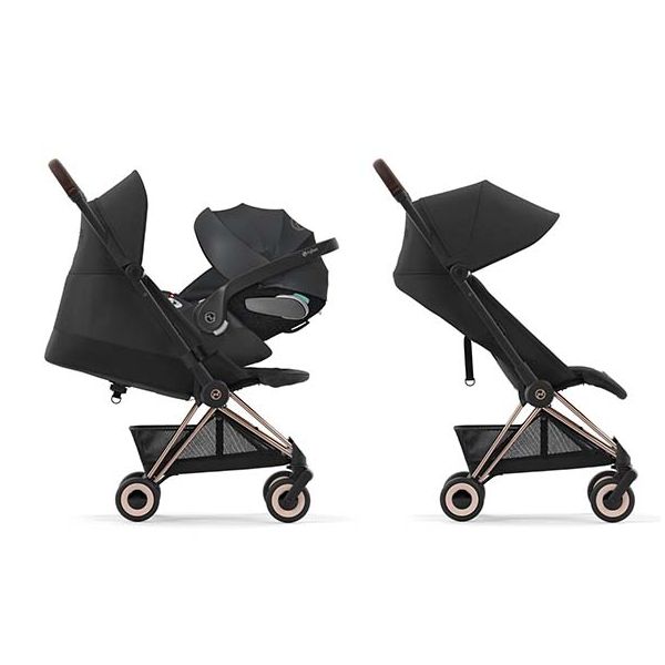 Poussette Compacte Coya - Rosegold / Noir Sépia