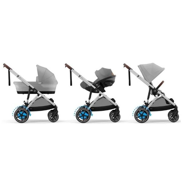 Poussette électrique 2e âge e-Gazelle S - Argent / Gris