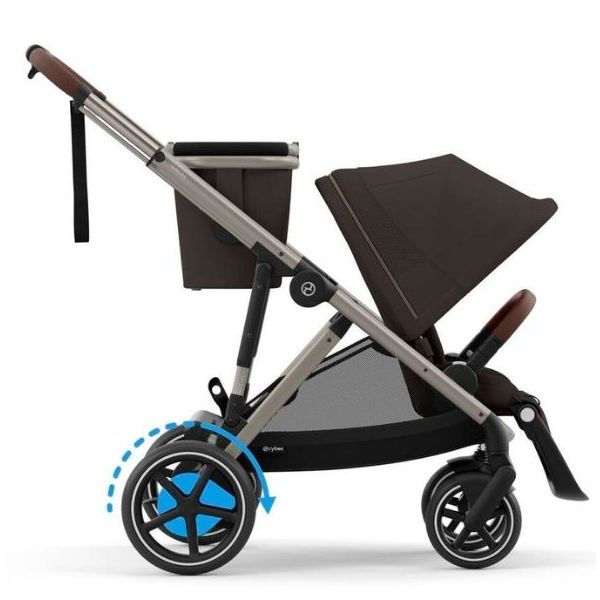 Poussette électrique 2e âge e-Gazelle S - Taupe / Marron Chocolat