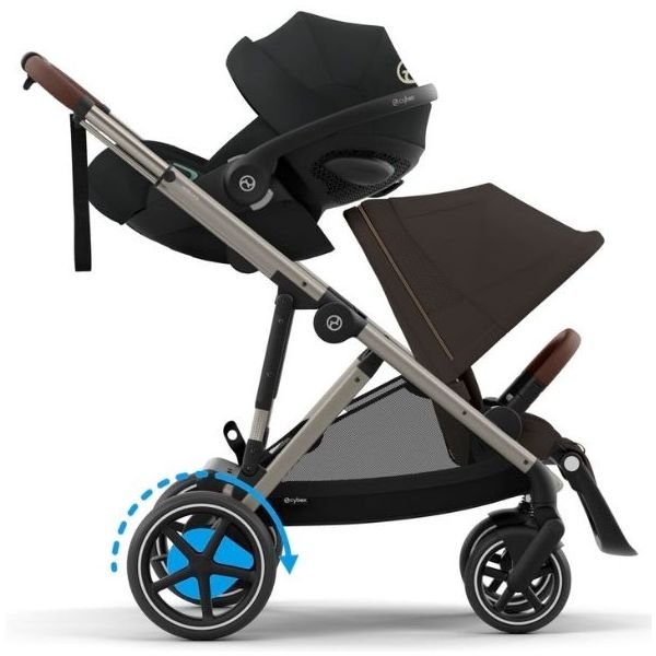 Poussette électrique 2e âge e-Gazelle S - Taupe / Marron Chocolat