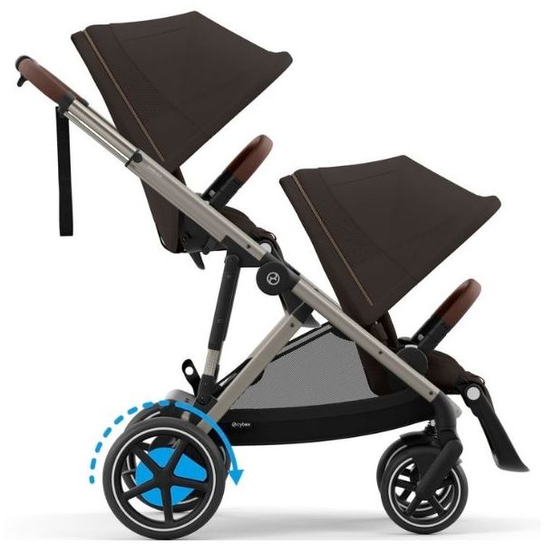 Poussette électrique 2e âge e-Gazelle S - Taupe / Marron Chocolat