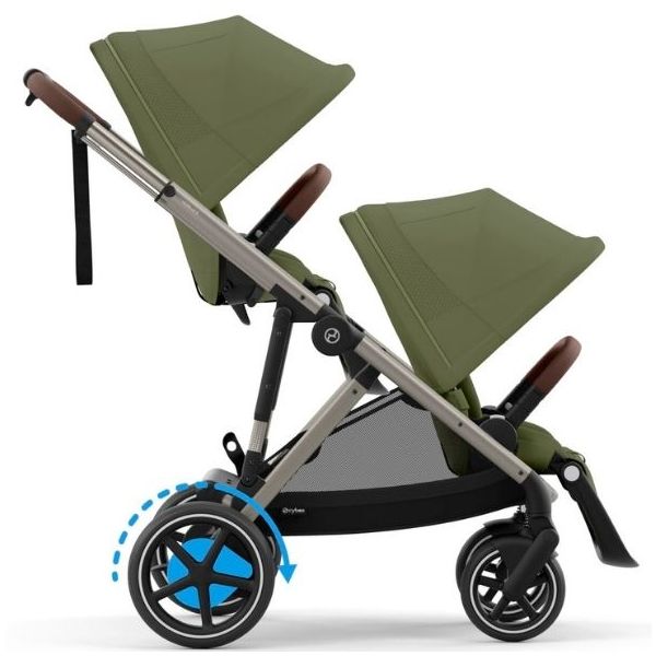 e-Gazelle S Electric Stroller - Taupe / Moss Green