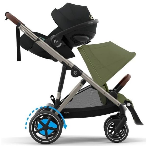 e-Gazelle S Electric Stroller - Taupe / Moss Green