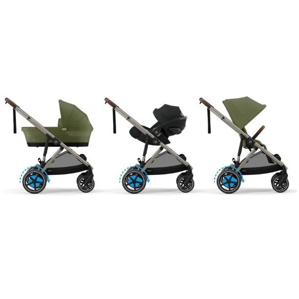 e-Gazelle S Electric Stroller - Taupe / Moss Green