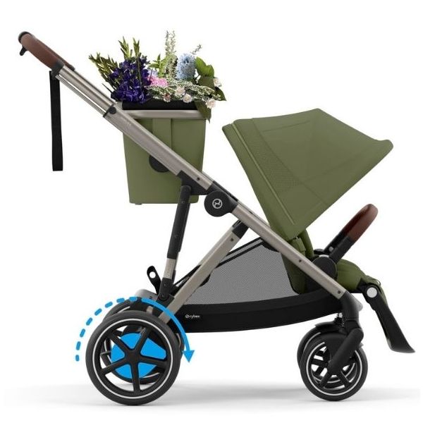 e-Gazelle S Electric Stroller - Taupe / Moss Green