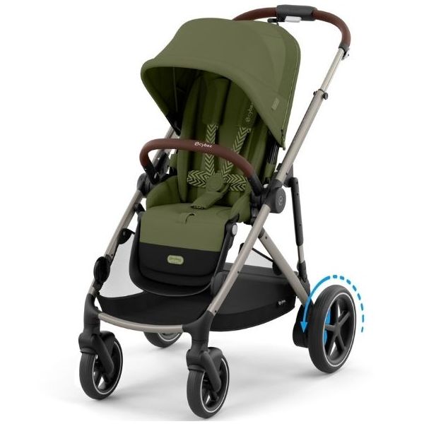 e-Gazelle S Electric Stroller - Taupe / Moss Green