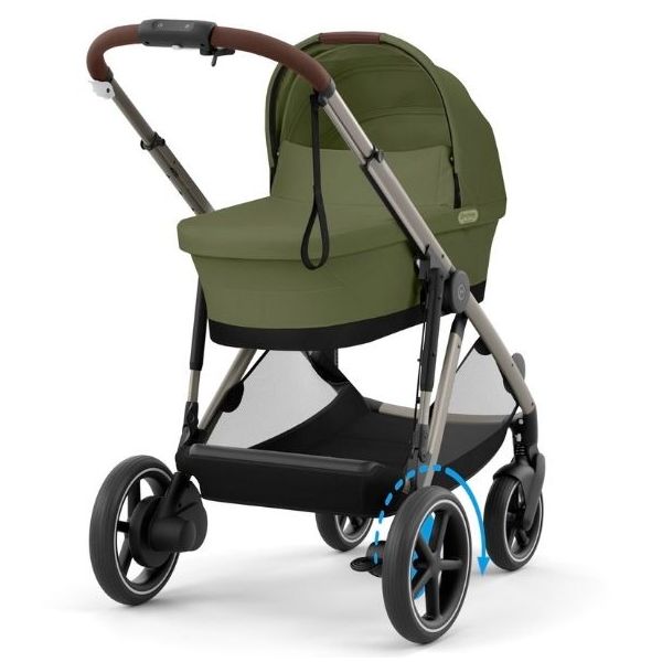 e-Gazelle S Electric Stroller - Taupe / Moss Green