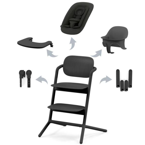 Lemo 4-in-1 Chair - Stunning Black