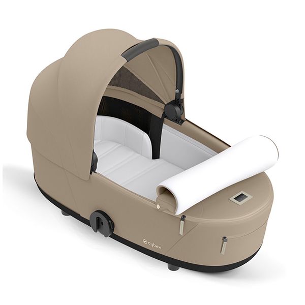 Poussette naissance et 2e âge Mios - Châssis Chrome Marron - Couleur de nacelle au choix