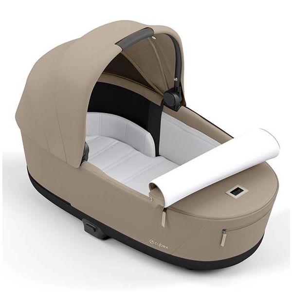 Poussette naissance et 2e âge e-Priam - Châssis Chrome Marron - Couleur de nacelle au choix