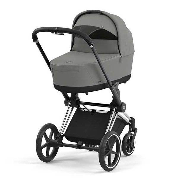Poussette naissance et 2e âge Priam - Châssis Chrome Noir - Couleur de nacelle au choix