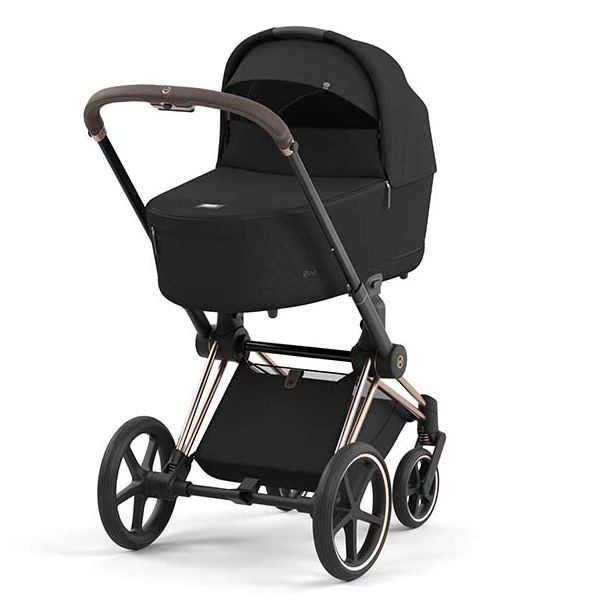 Poussette naissance et 2e âge Priam - Châssis Rosegold / Nacelle Noire - Expo