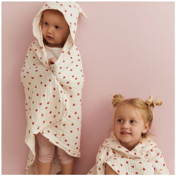 Balou Muslin Baby Hooded Towel - Little Love