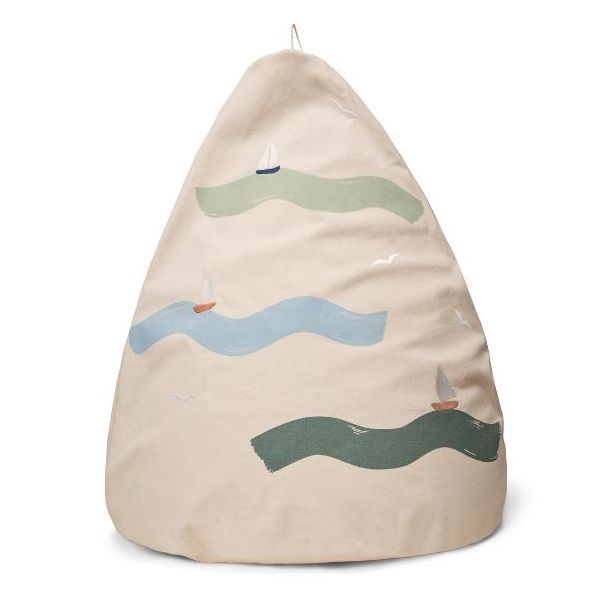 Pouf enfant brodé Bay - Grandes Vagues