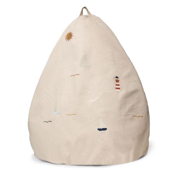 Pouf enfant brodé Bay - Vie Marine