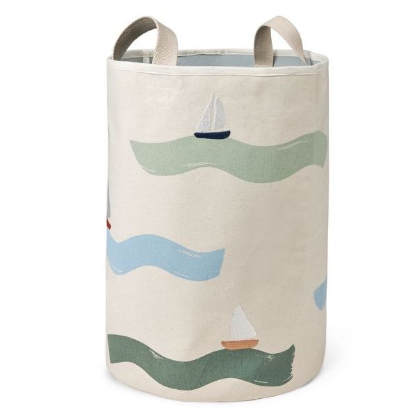 Grand panier à jouets brodé Brise - Grandes Vagues