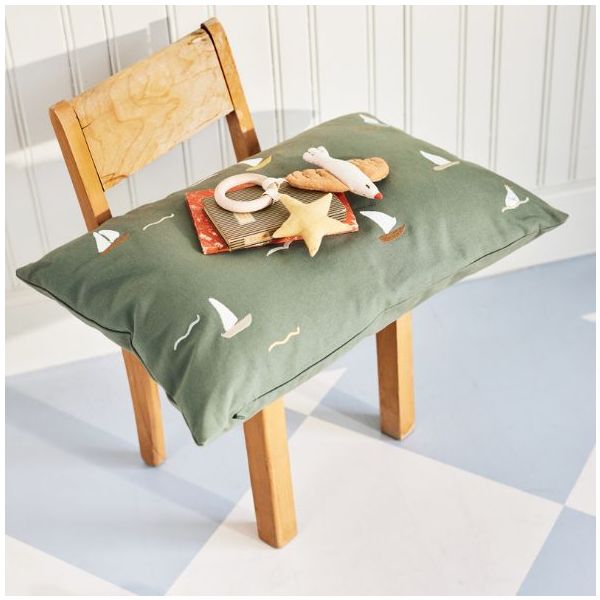 Coussin rectangulaire brodé Cinna - Voiliers