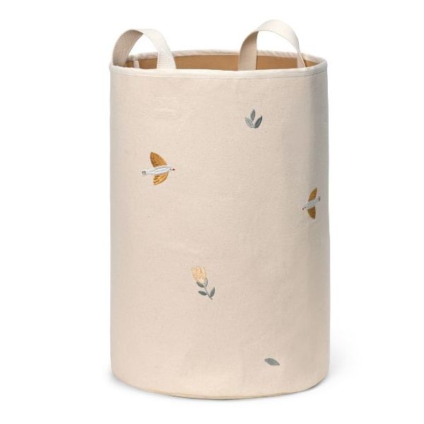 Grand panier à jouets brodé Brise - Oiseaux