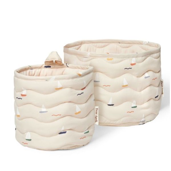 Set de 2 paniers de rangement Kiki - Bateaux