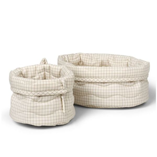 Set de 2 paniers de rangement Kiki - Mini Carreaux