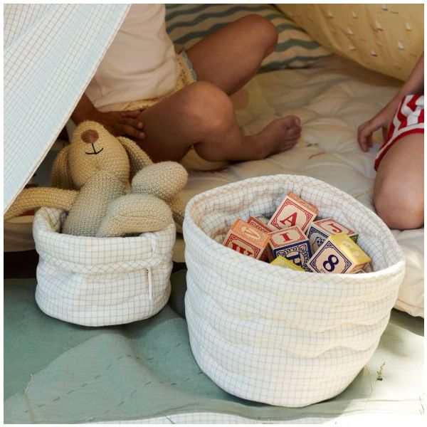 Set de 2 paniers de rangement Kiki - Mini Carreaux