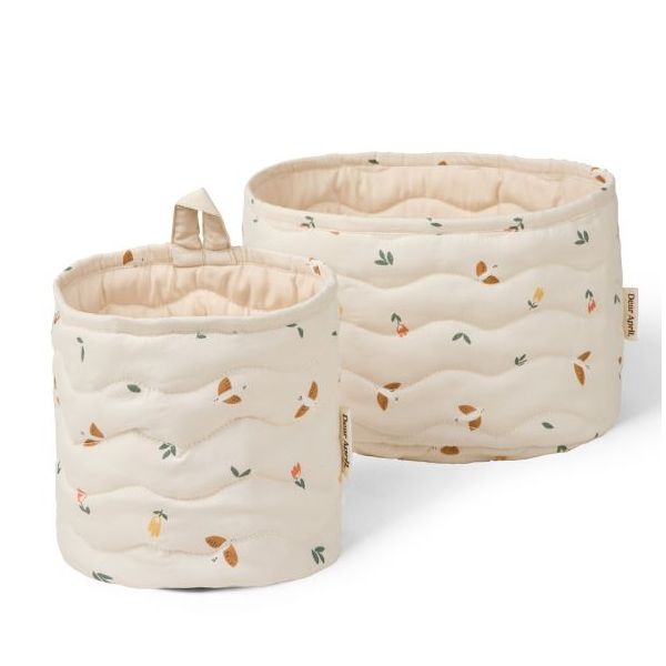 Set de 2 paniers de rangement Kiki - Oiseaux