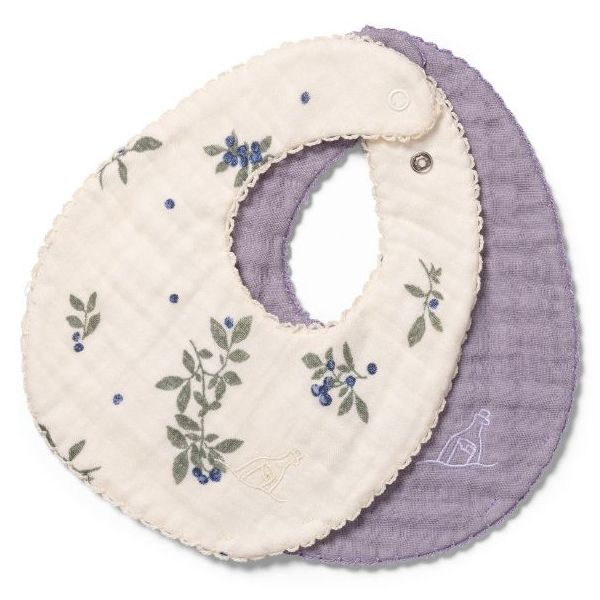 Set of 2 Koa bandana bib - Blueberries / Lavender