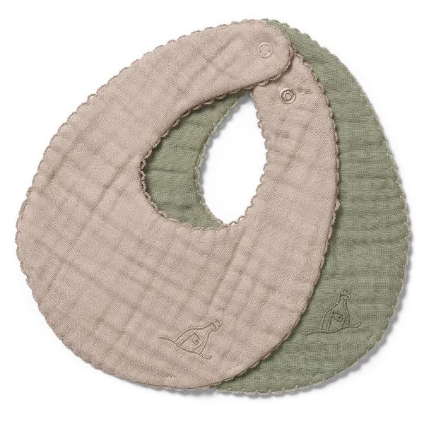 Set of 2 Koa bandana bib - Forest Green / Little Mouse