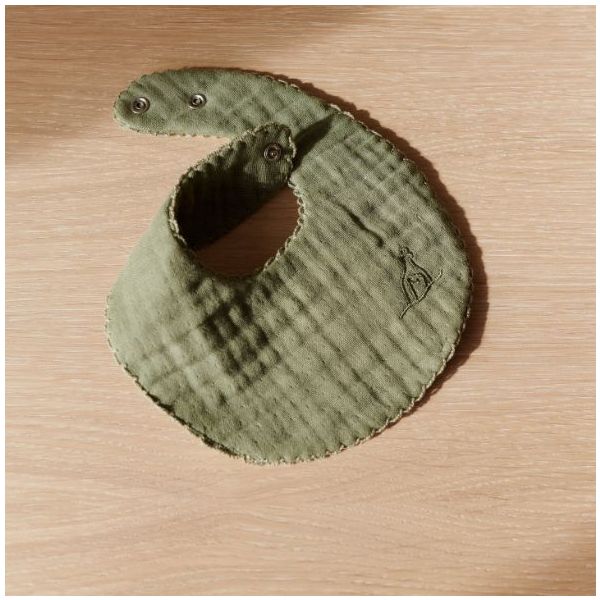 Set of 2 Koa bandana bib - Forest Green / Little Mouse