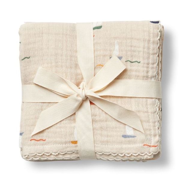 Set de 3 petits langes Mio - Bateaux