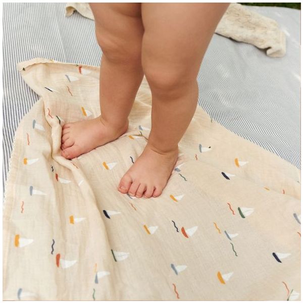 Set de 3 petits langes Mio - Bateaux