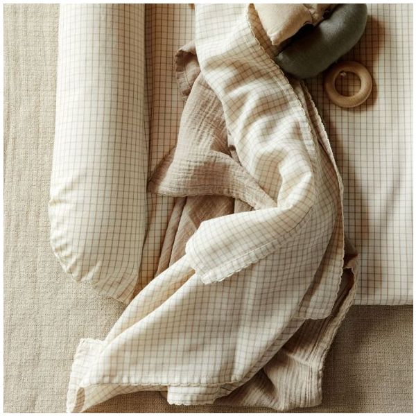 Set de 3 petits langes Mio - Mini Carreaux