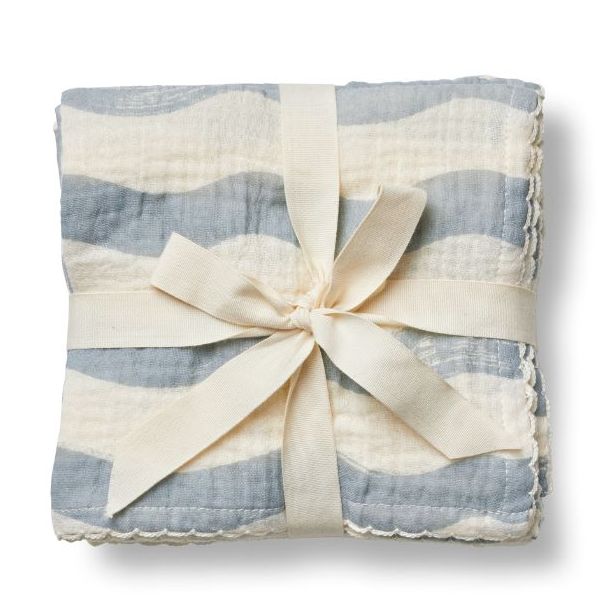 Set de 3 petits langes Mio - Vagues