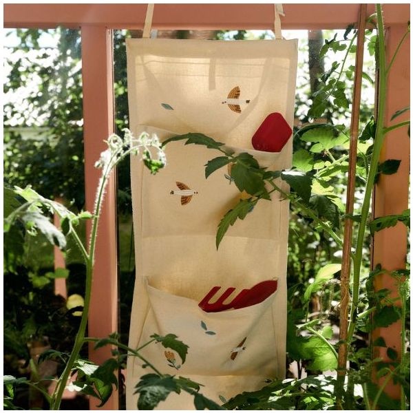 Rangement mural en toile brodé Pippa - Oiseaux