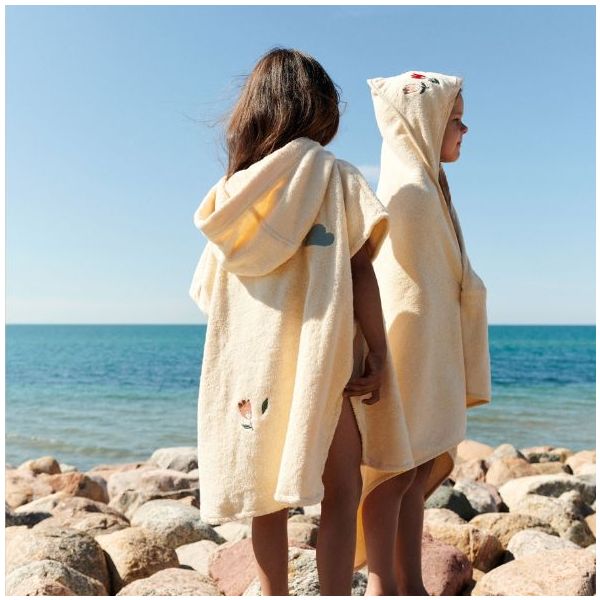 Puk Embroidered Terry Bath Poncho - Moon Cat