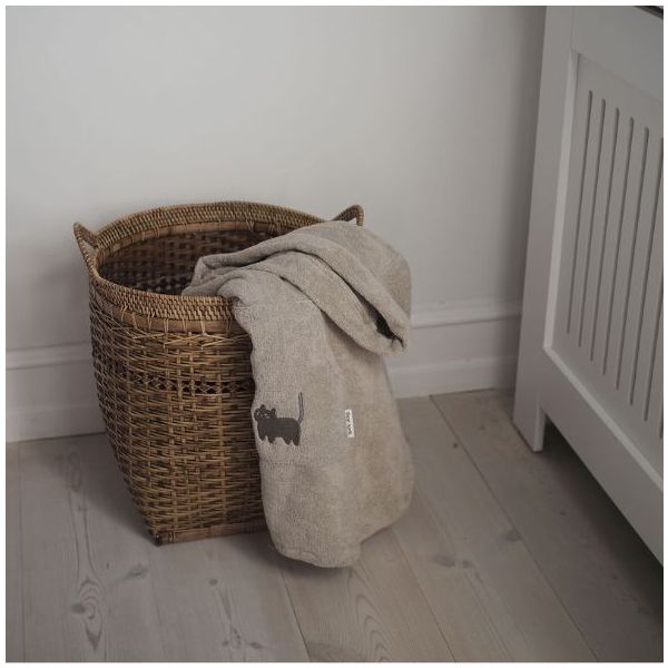 Puk Embroidered Terry Bath Poncho - Moon Cat