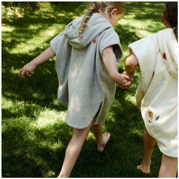 Puk Embroidered Terry Bath Poncho - Sailsboats