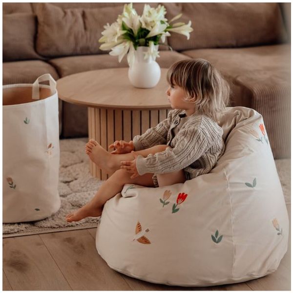 Pouf enfant brodé Bay - Oiseaux