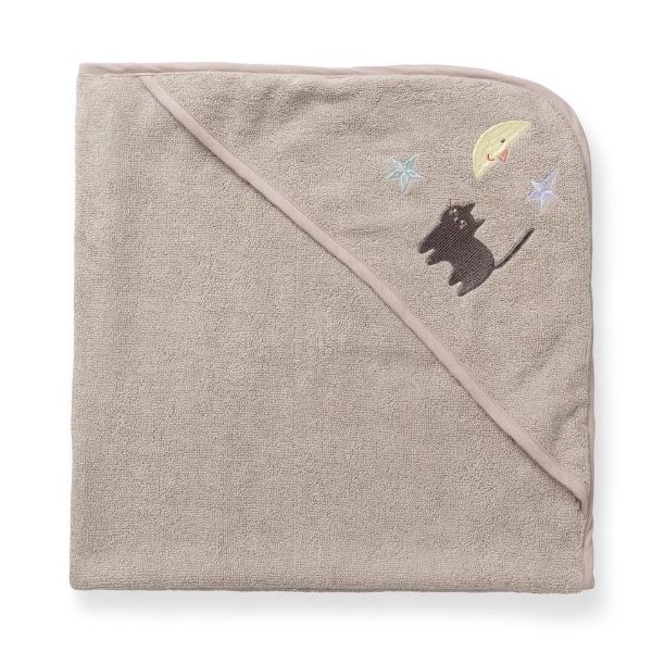 Petal Embroidered Baby Hooded Towel - Moon Cat